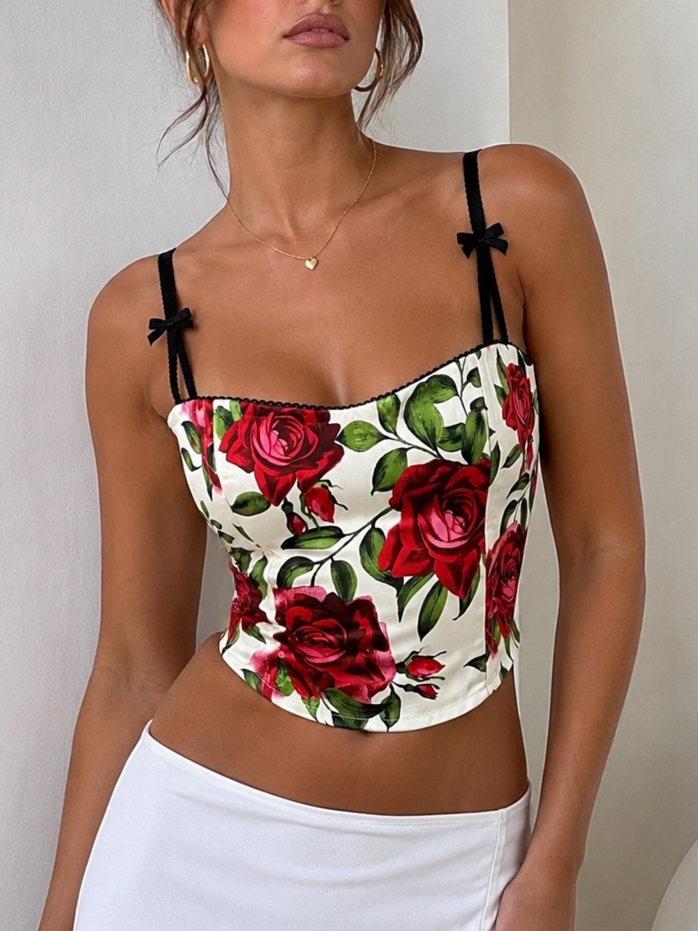 Jaded London Rose Print Corset Top size 4